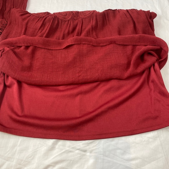 Indigo Rose Women's Dress Boho Burgundy Festival Lace Ruffles Lined Size 2x - Picture 12 of 14